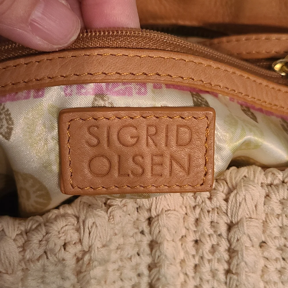 Sigrid Olsen Tan and‎ Cream Woven Women's Hobo Bag